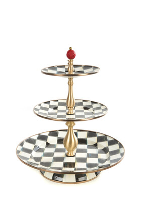 Courtly Check Enamel Three Tier Sweet Stand